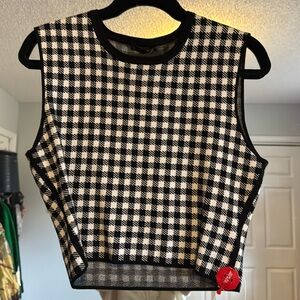 ATM houndstooth sleeveless top Size Large